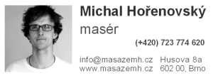 Michal Hořenovský, masér - vizitka